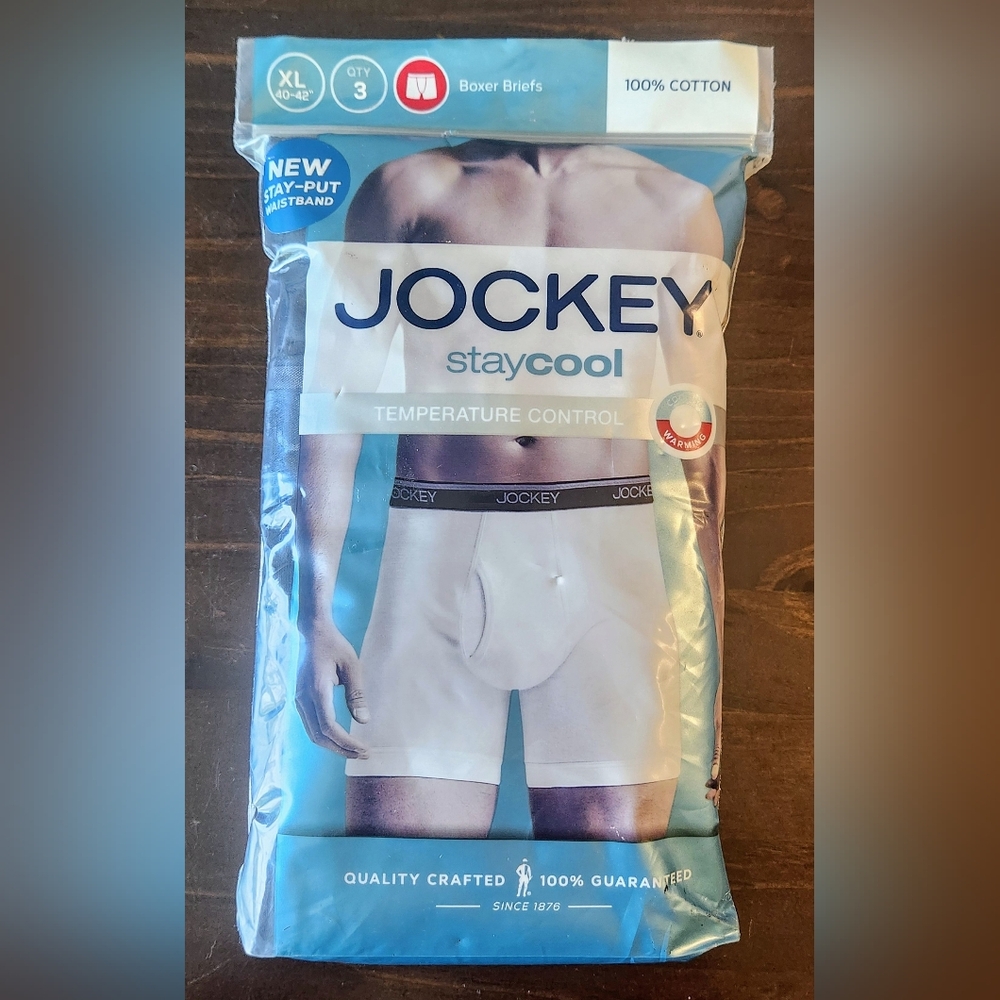 JOCKEY Stay Cool Brief Cotton Staycool Temperature Control 3 Pack Men’s XL Black